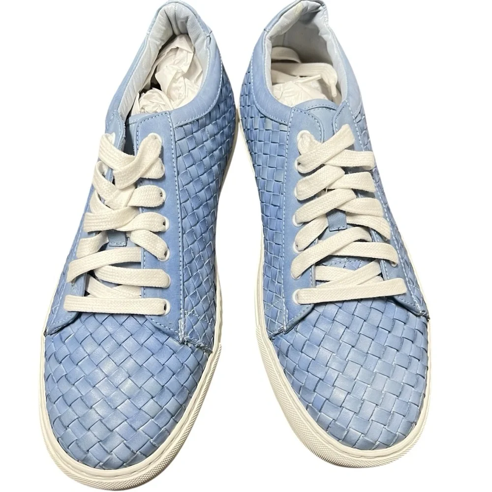 New Mens Diverso London Cornflower Blue Dip Dye Woven Low Top Sneakers 42‎ 8